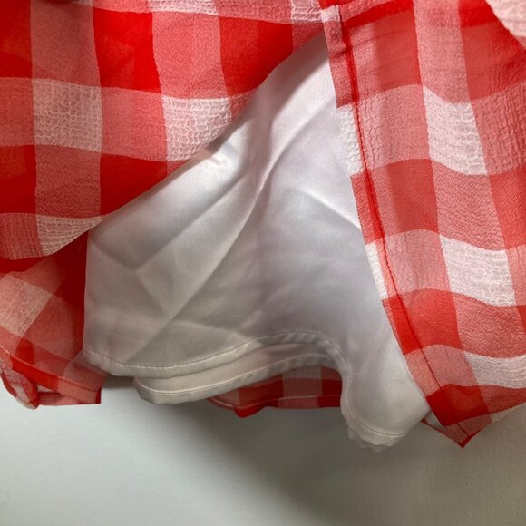 Womens Lovers & Friends Seth Gingham Mini Dress Lined Red White S NWT - Picture 7 of 10